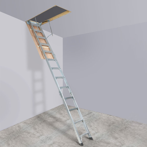 VEVOR 12 Step Aluminum Attic Ladder & Reviews Wayfair
